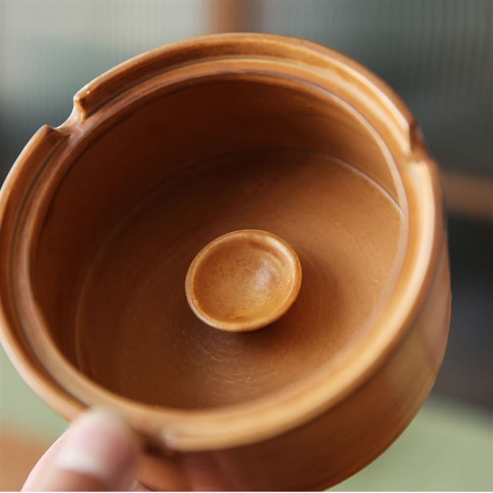 Portacenere Portacenere in Ceramica con Coperchio Huaxia Culture Antivento for posacenere da Tavolo for casa, Ufficio, Bar, Giardino, Patio Portacenere Portatile