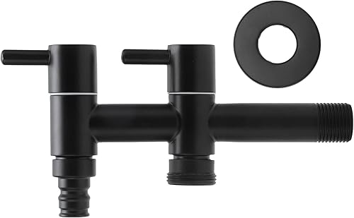 Miniatura 1 de G12 - Grifo de baño alargado de acero inoxidable para lavadora, entrada de agua individual, doble salida, para baño, manguera de jardín, lavadora,