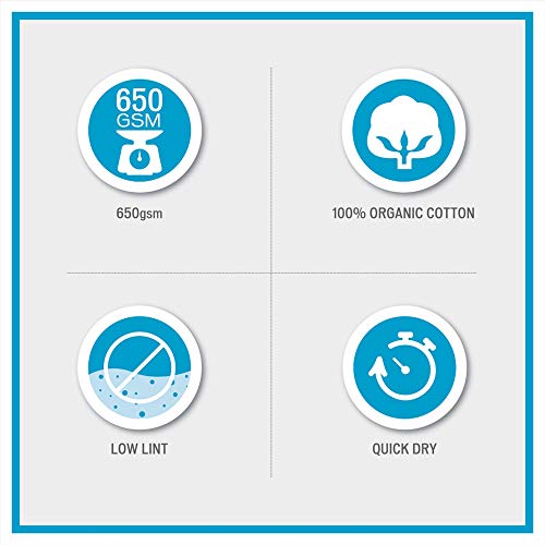 Madison Park Organic 100% Cotton Bathroom Towel Set, Hotel & Spa Quality Highly Absorbent, Quick Dry, Include For Shower, Handwash & Facial Washcloth, Multi-Sizes, Blue #TOP5