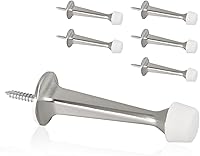 Vista 16 de Paquete de 16 topes rígidos sólidos para puerta, protectores de pared resistentes con puntas de goma suave, níquel satinado
