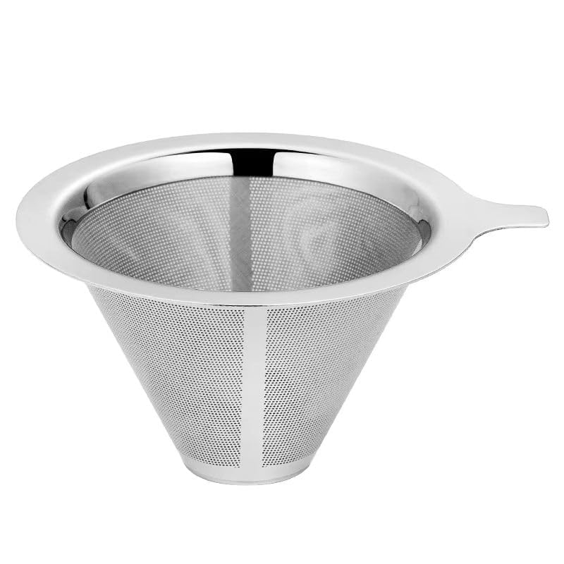 Image of Sipologie Illuminate Pour Over Drip Coffee Maker: Stainless Steel Filter Maker Stainless Steel Filter Dripper 400ml No Filter Dripper, with Rubber Sleeve for Extra Protection