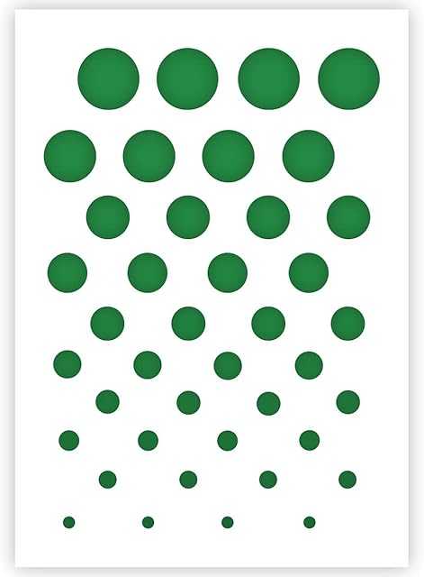 QBIX Circles Pattern Stencil - for Painting on Wood, Canvas, Paper, Fabric, Floor, Wall and Tile - Reusable DIY Art and Craft Stencils (A4 (21 x 29.7 cm))