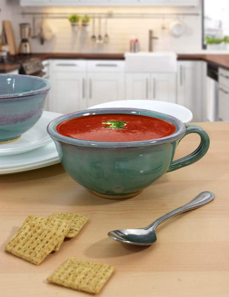 American Made Orchid Green Pottery Collection: 20-oz Chowder/Soup Mug