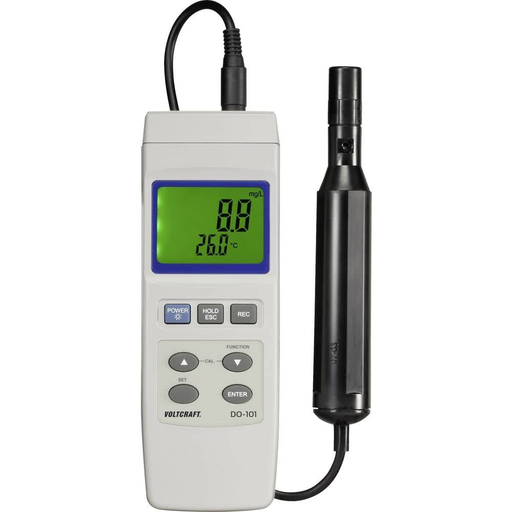 VOLTCRAFT DO-101 Misuratore di ossigeno 0-20 mg/l Elettrodo sostituibile con funzione di misurazione della temperatura