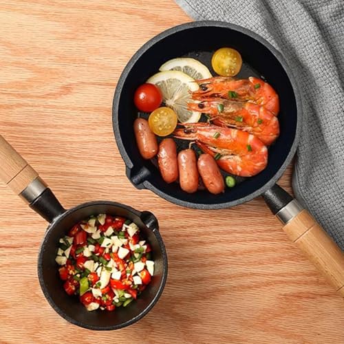Yuecoom 4.3x2.0in Mini Frying Pan, Mini One Egg Frying Pan Cast Iron Omelette Pan Iron Solid Mini Pre Sauce Pan for Indoor Outdoor Cooking by Yuecoom - Image 5