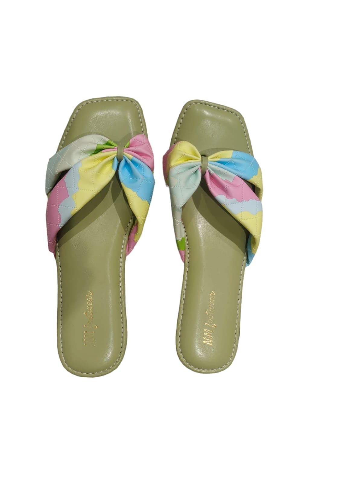 NM footwear Women's Flat Sandals | Ladies Flat Chappal | Traditional Ethnic Flats for Women - Bottle Green Flats-image-33
