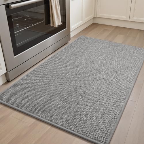 PADOOR Kitchen Mats for Floor-Anti Fatigue Kitchen Rugs Non Slip Washable Super Absorbent, Soft Durable Woven Kitchen Sink Rug Easy to Clean, Comfort Kitchen Floor Mat for Sink Laundry 17"x3