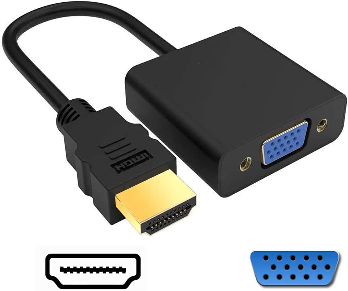 HDMI to VGA Adapter, Gold-Plated 1080P Male to VGA Female Video Converter Adapter Cable