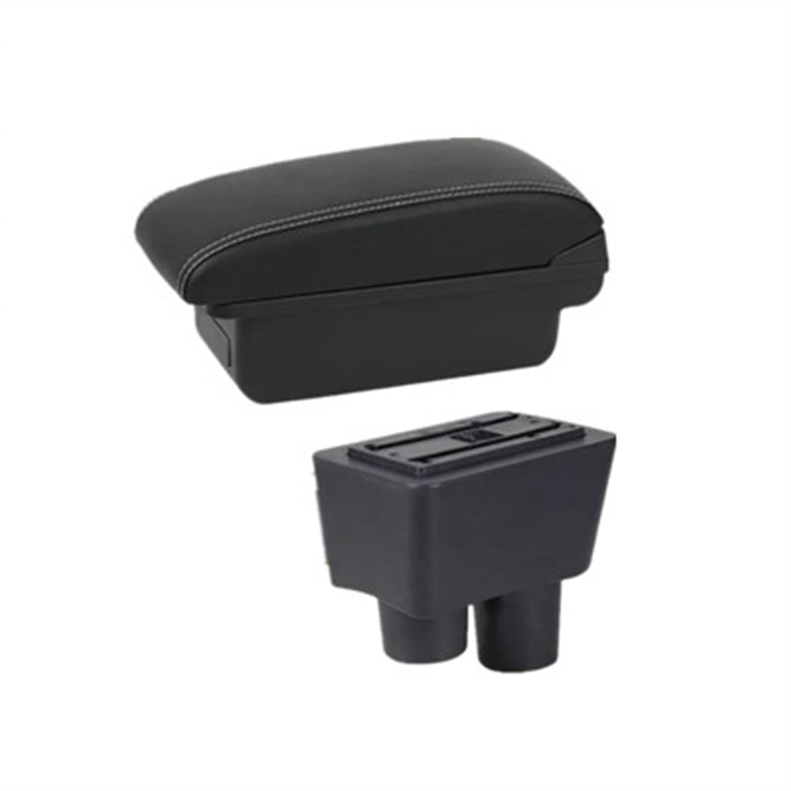 NOHEEU Car Central Armrest Box Storage Accessories Interior Details Retrofit Parts For Almera For Versa(A1 white line No USB)