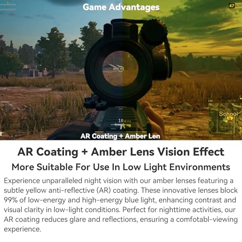 Image of Gaming Glasses 99% Blue Light Blocking Glasses Women Men, Reduce Digital Eye strain, Sleep Glasses,Computer Glasses