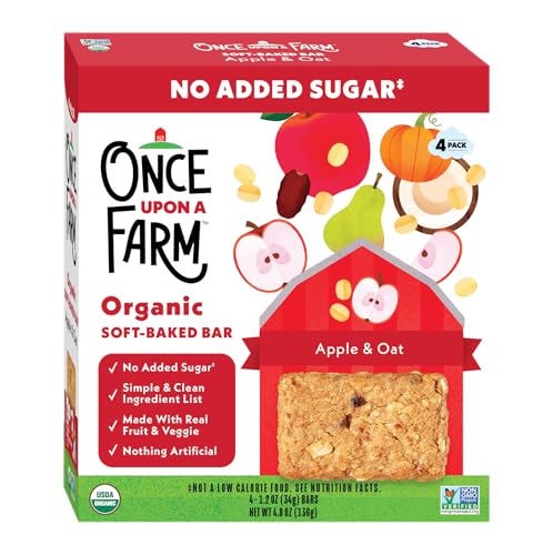 Once Upon a Farm Organic Soft Baked Kids' Bar Multipack, Apple & Oat, 4pk