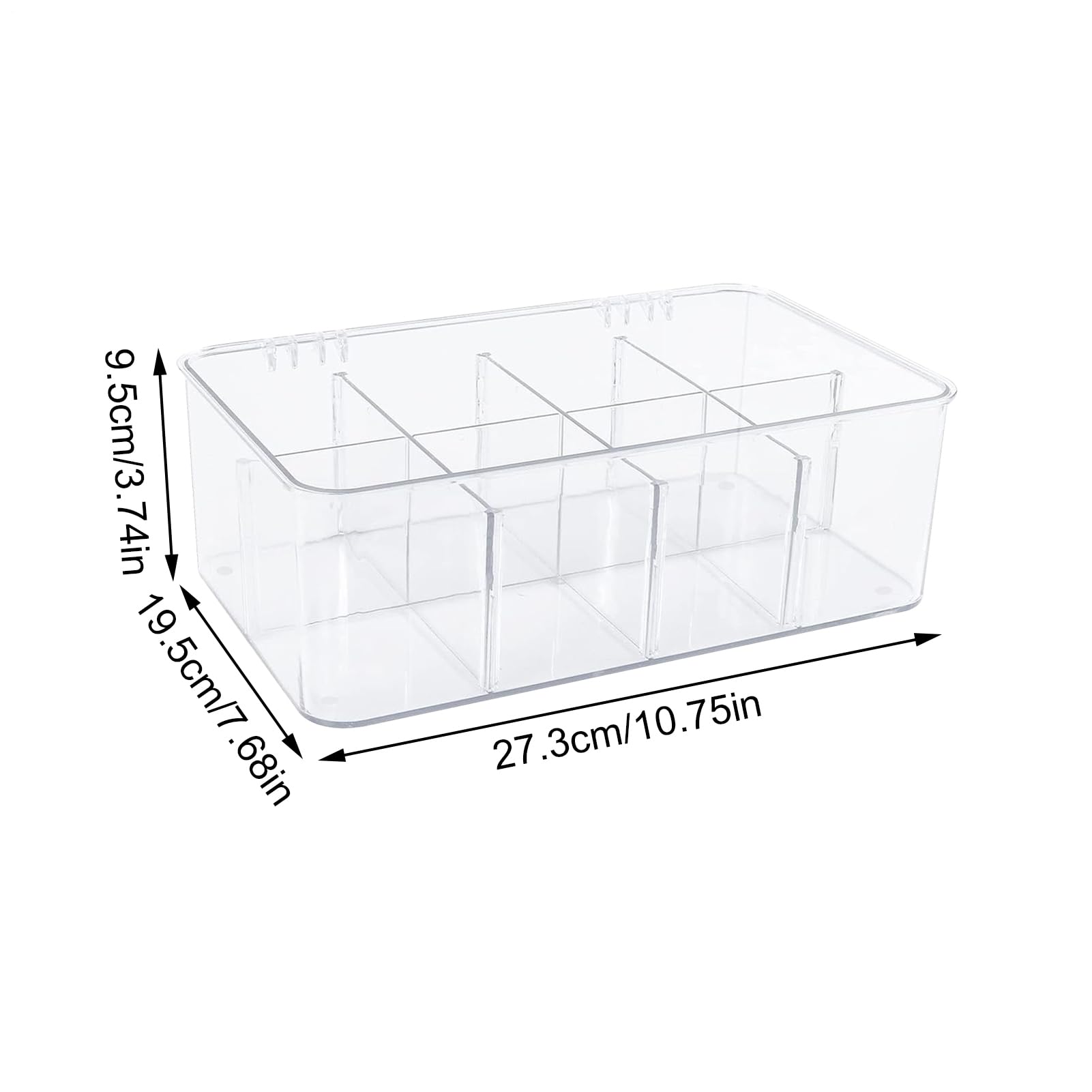Generico Porta té transparente con divisores extraíbles