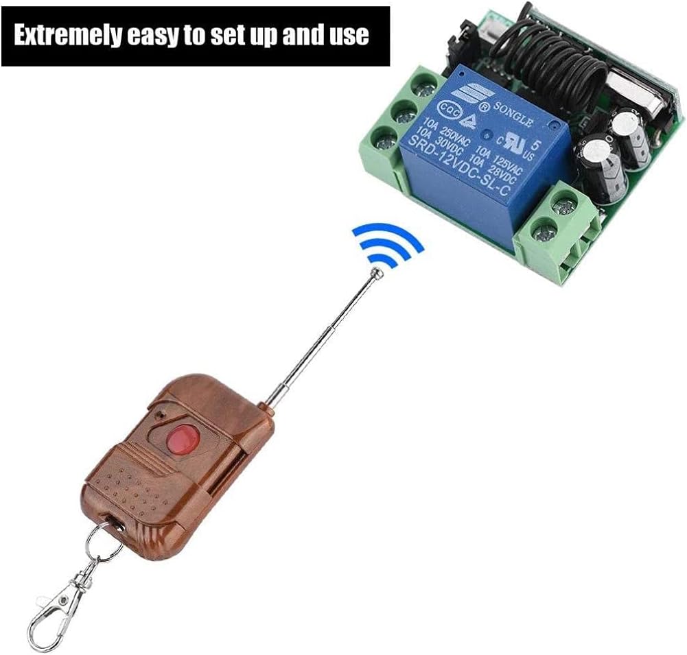 433Mhz Wireless Remote Control Switch, VBESTLIFE DC 12V 1CH Relay Receiver Module RF Transmitter Remote Controls