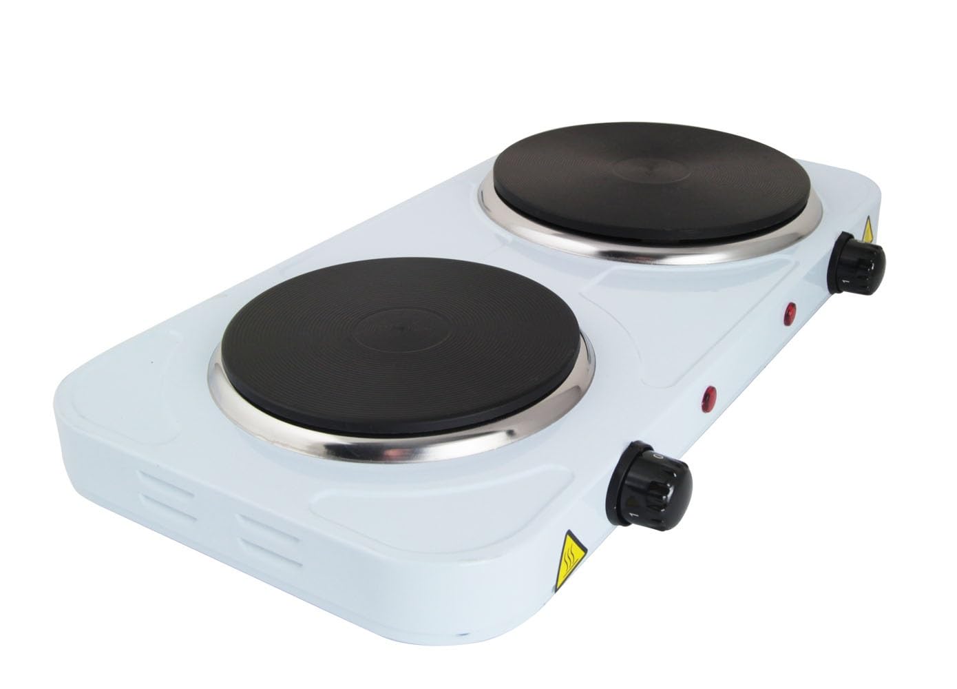 Fornello Elettrico Da Campeggio, Fornello Elettrico 2 Piastre, 2500W, Doppia Piastra: 1000W + 1500W, Riscaldamento Rapido, Regolazione di Temperatura, Design Compatto e Portatile