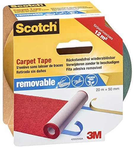 Image of Scotch 42030750 - Removable Carpet to Floor Tape 50 mm x 7 m, Blue