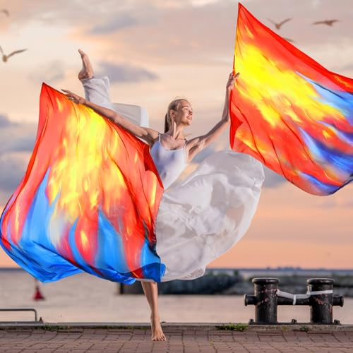 2 banderas de adoración de baile de alabanza Remagr con varilla escalable 8
