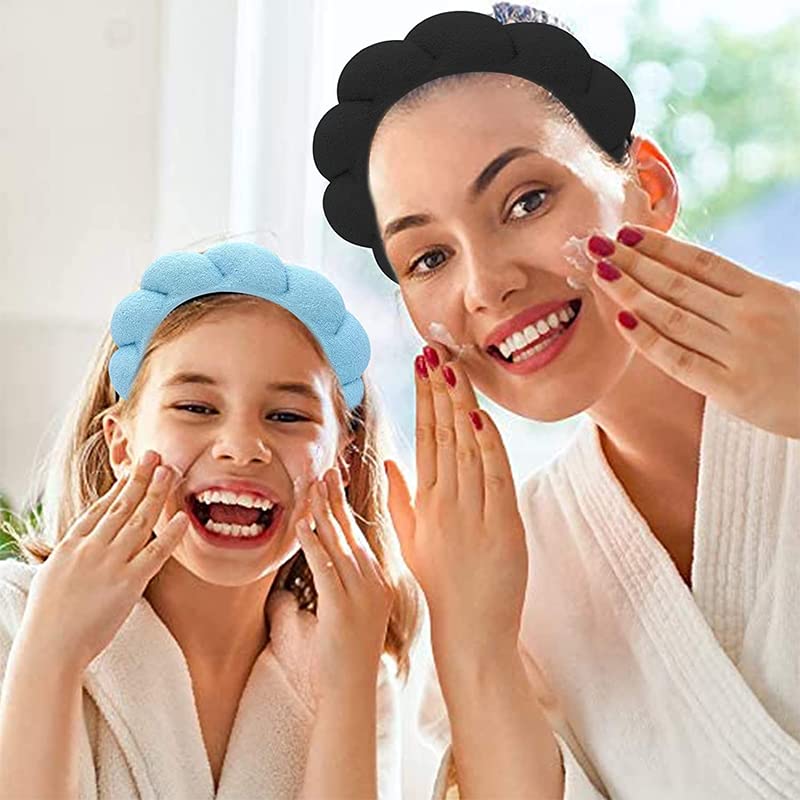 Miniatura 5 de Diadema para el cuidado de la piel para mujer, diadema de spa para lavar la cara, maquillaje (A- azul)