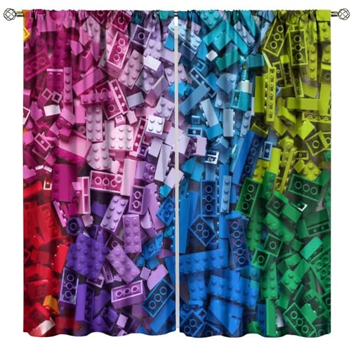 Rideaux blocs de construction avec impression 3D colorée haute netteté