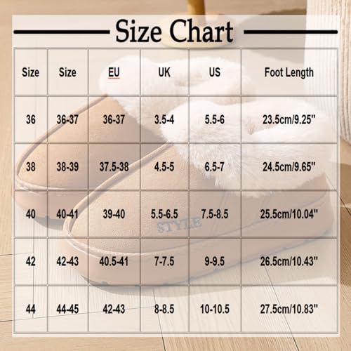 Khaki Ladies Casual Winter Boots Round Toe Closed Heel Thick Sole Warm Fleece Lined Home Shoes additional image 2