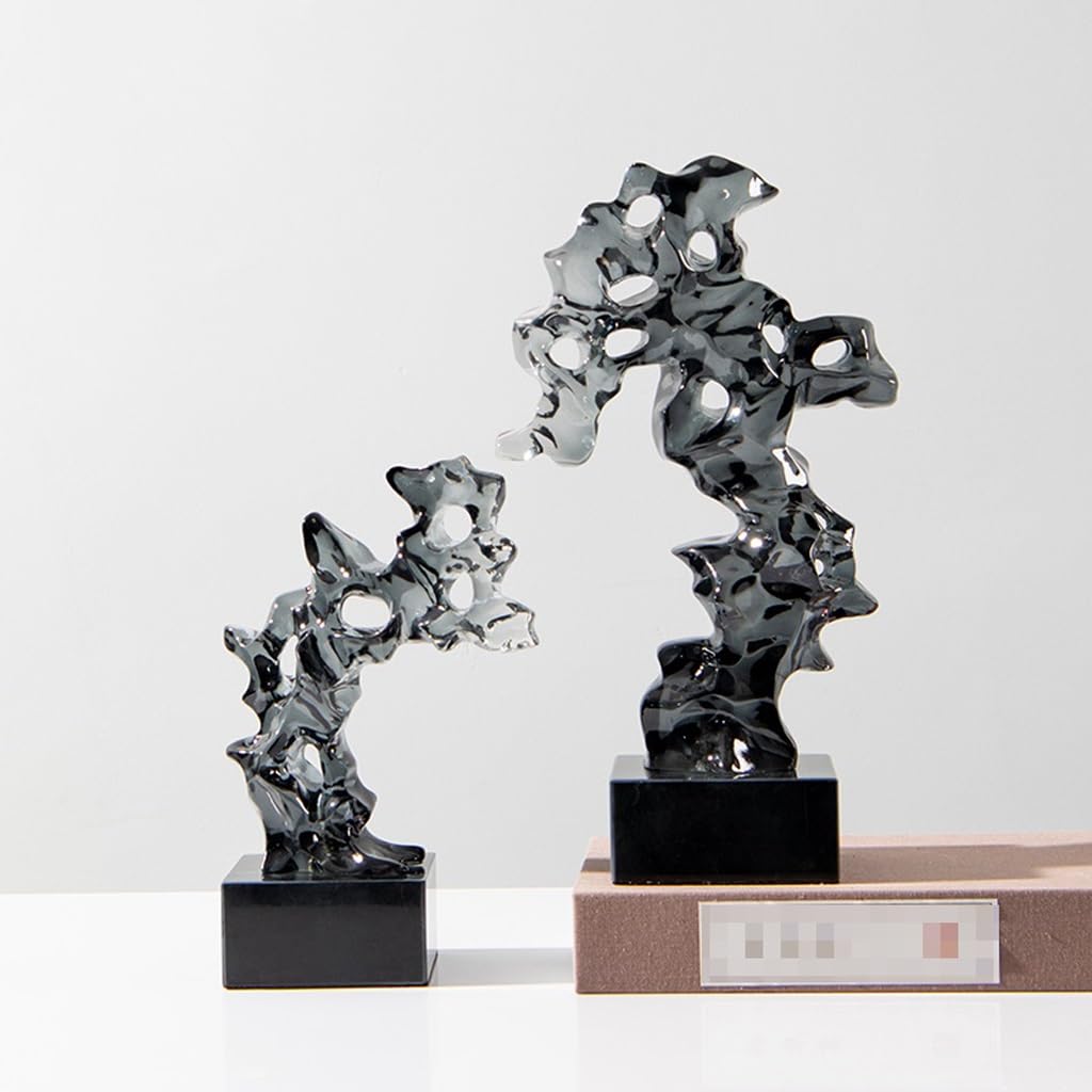 ULTRAWAVE Estatuas Pequeñas Decoración de Oficina, Adornos de Estilo Chino, Resina Transparente, Arte rocoso, Villa, Modelo, decoración de Entrada de habitación Estatuas Decorativas De Escritorio(M)