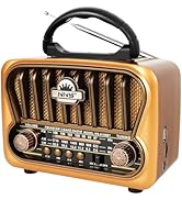 Amazon.com: Retro Vintage Radio, Portable AM FM Radios Stereo Speakers ...