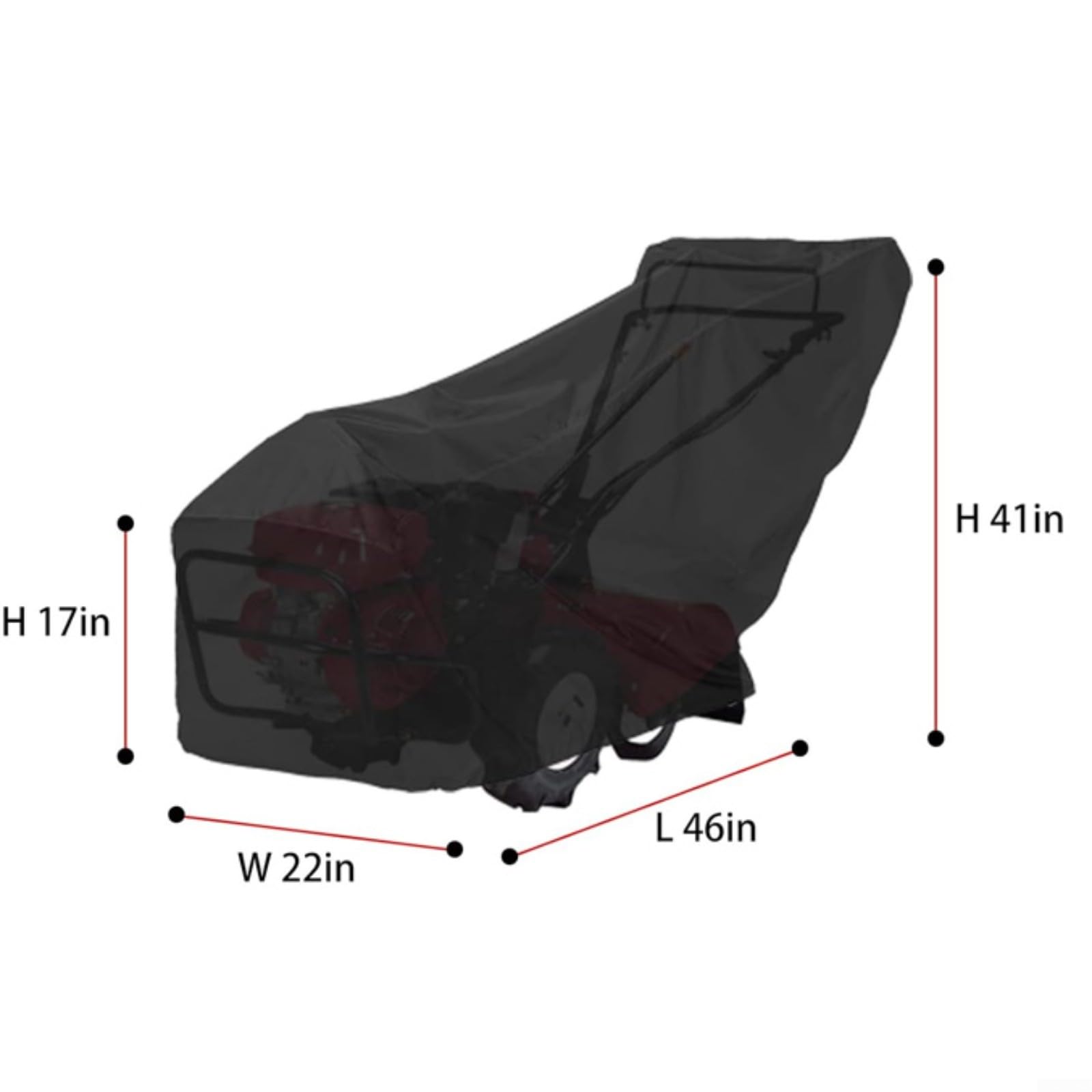 Copertura nera in tessuto Oxford 210D con rivestimento in PU impermeabile, resistente ai raggi UV e alla polvere per la protezione, antivento, vestibilità sicura, adatta per motocoltivatori di