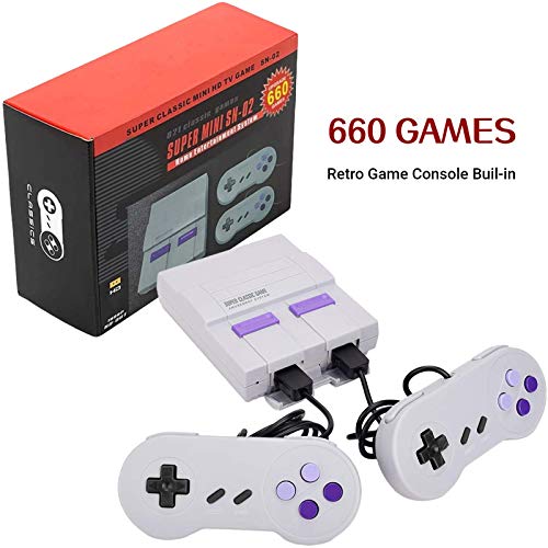Retro Game Console,Classic Mini Retro Game System with Built-in 660 NES Games and 2 NES Classic Controllers,AV Output Plug & Play Mini Classic NES Console for Kids and Adults.