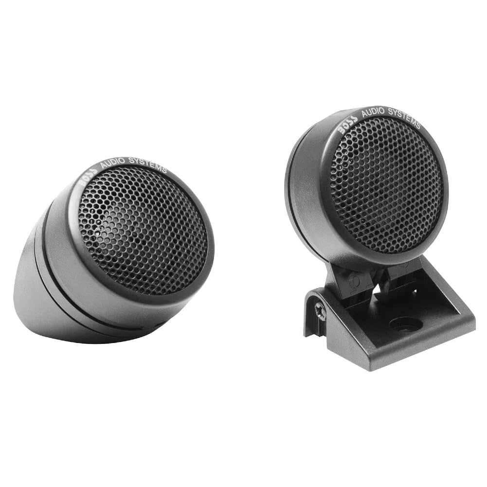 Kit Set para Boss Audio Systems TW18 TW 18, 2 tweeters de 3,7 cm, 37 mm de diámetro, 100 vatios rms 200 vatios máx., 4 ohmios, 1,2 cm de Profundidad, para Coches, en Pares