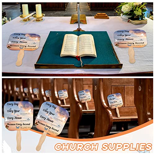 Image of Sherr 25 Pcs Christian Fans Bulk Religious Church Handheld Fans the Lord's Prayer Parlor Church Favors Gift