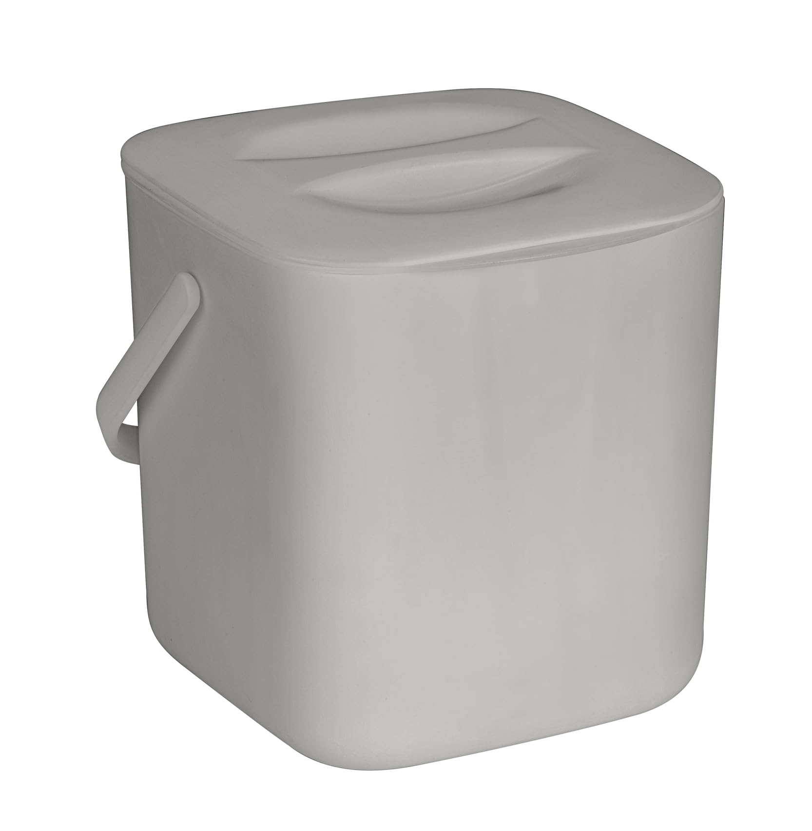 WENKO Abfallsammler Mod. Conny Küchenabfalleimer freistehend mit Sieb 3 ltr Mülltrennung Spülmaschinengeeignet Kunststoff PP grau 18x18x19 cm