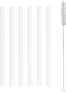 6pcs Straw Replacement for Owala FreeSip Sway 30oz Water Bottle, Plastic Straws with Cleaning Brush Reusable Accessories for Owala Insulated Water Bottles (White)