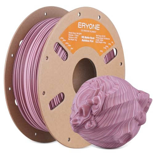 Image of ERYONE Matte Rock Rainbow 3D Printer PLA Filament 1.75 + /-0.03mm, Matte Multicolor Filament PLA 1KG(2.2LBS) Spool, 30-500mm /s High Speed Printing Twist Rainbow PLA, Grand Canyon