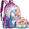 Backpack for Girls 16 Backpacks for Girls for School Sequin Backpack with Lunch Box for Elementary Students