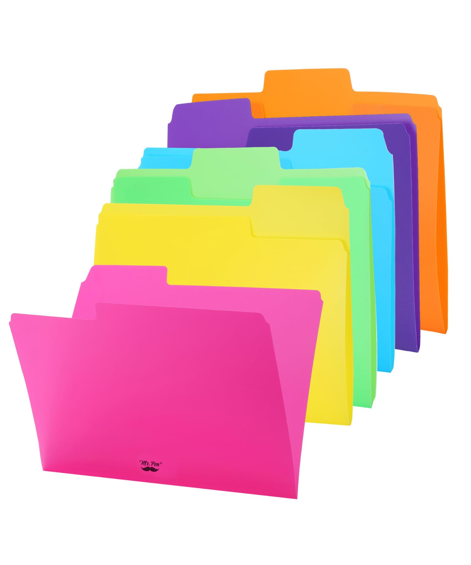 Mr. Pen- File Folders, 1/3 Cut Tab, 6 Pack, Assorted Colors, Letter Size, Colored File Folders, Letter File Folders