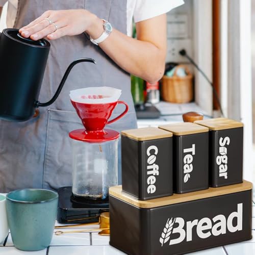 Recipientes para guardar pan premium con tapas de bambú duraderas 6