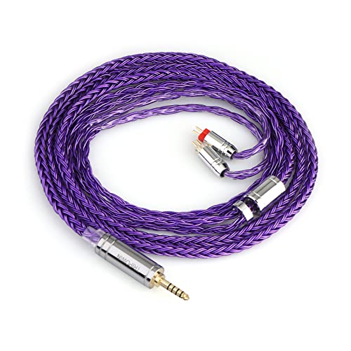 Image of Linsoul Tripowin Zonie 16 Core Silver Plated Cable SPC Earphone Cable for 7hz Zero Dioko Timelesss AE TINHIFI T2 T3 PLUS Wan'er Cadenza KZ AS10 QKZ HBB Tripowin Mele Olina (2pin-0.78mm, 4.4mm, Violet)