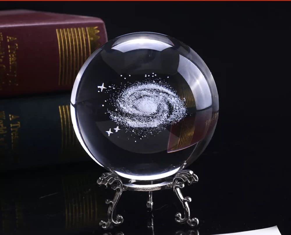 60mm średnica Globe Galaxy miniatury kryształowa kula 3D grawerowane szkło kwarcowe kula kula akcesoria do dekoracji domu prezenty, pojedyncza kula, 60mm
