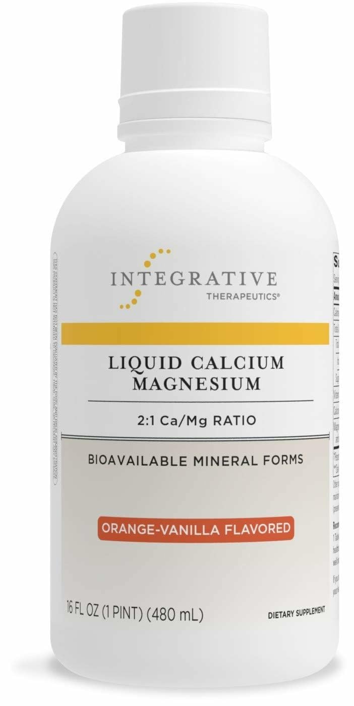 Integrative Therapeutics Liquid Calcium Magnesium 2:1 - Calcium Supplement for Bone Support* - Delicious, Liquid Formula - Does Not Contain Sugar, Gluten or Dairy - Orange Vanilla, 16 oz (32 Servings)