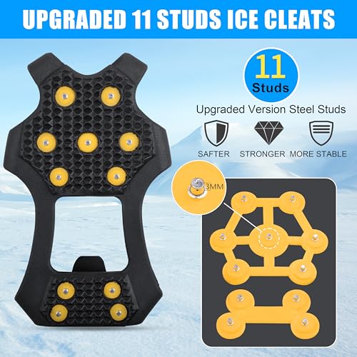 Silanon KYZY-11 ICE GRIP-L Snow Cleats For Shoes And Boots,Walk Traction Cleats Crampons Anti Slip 11 Studs Ice Snow Grippers Over Shoe thumb #1