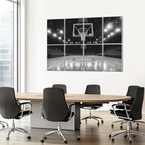 Paneles acústicos artísticos 8 pack para absorción de sonido, color negro y blanco, tamaño total 48"x32", autoadhesivos miniatura 7
