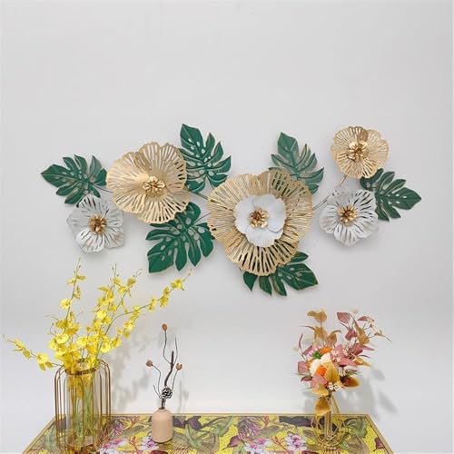 Image of Framing Hub Handcrafted Metal Modern Flower Leaf Wall Art Multicolor Unique Modern Accent for Stylish Interiors Wall Art for Home Decor, Living Room, Bedroom & Office