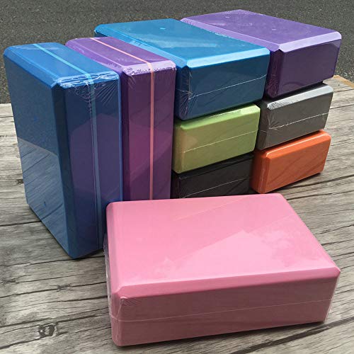 PowerLife Yoga Block (Set of 2) - Supportive Latex-Free EVA Foam Soft Non-Slip Surface for Yoga, Pilates, Meditation