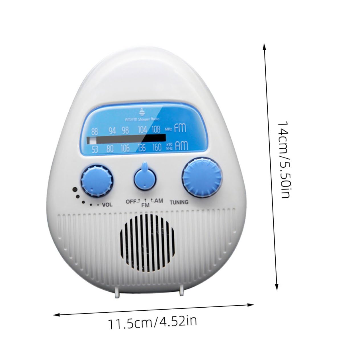 Duschradio Kleiner Tragbares Stereo Radio mit Abs Material und Kompakter Bauweise für Badezimmer und Dusche