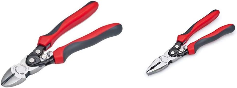 Crescent Alicates de corte de material dual de acción compuesta diagonal de 8 pulgadas Pro Series – PS5429C y Crescent Pro Series Linesman de acción