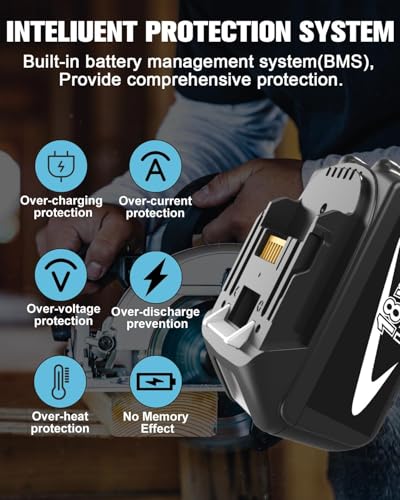 Image of 2Pack 6.0Ah 18V Bat Replacement for Makita 18V Battery with Dual Charger | Compatible with Makita 18V Battery Power Tools BL1860 BL1850 BL1840 BL1830