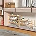 ROMGUAR CRAFT 3 Tier Bamboo Shoe Rack for Closet Free Standing Wood Shoe Shelf Storage Organizer for Entryway Small Space Stackable 27