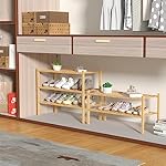 3 Tier Bamboo Shoe Rack for Closet Free Standing Wood Shoe Shelf Storage Organizer for Entryway Small Space Stackable 27"x11"x20" (Natural) - Image 4