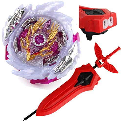 CombatGyro Bey Battle Burst Blade Evolution Turbo Super King B-168 Booster Rage Longinus.Ds'3A God Bey Sword Launcher Grip Starter Set Gaming Battling Top Left Right Launcher Spinning Toy Boy's Gift