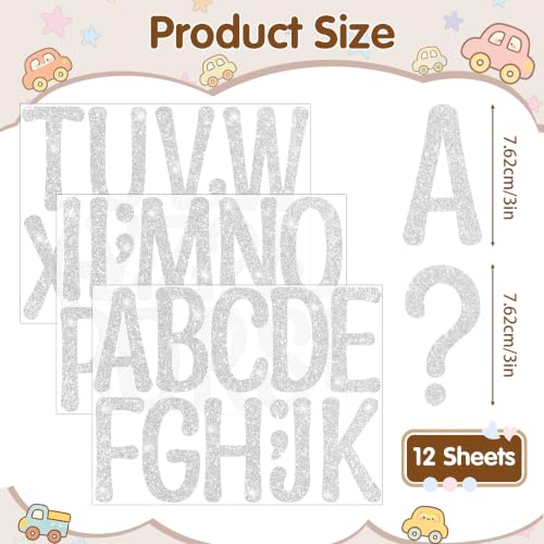 Image of Glitter Letter Stickers, 3 Inch Large Letters for Poster Board (Silver) | 160 PCS,Self-Adhesive,Vinyl Alphabet Stickers,Bulletin Board Letters for Classroom,Party,DIY Crafts,Home,Office,Mailbox Decor