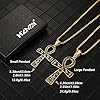 HZMAN Stainless Steel Large Ankh Cross Pendant Ancient Egyptian Hieroglyphic Symbol 22+2 Inch Chain, Metal, not #5